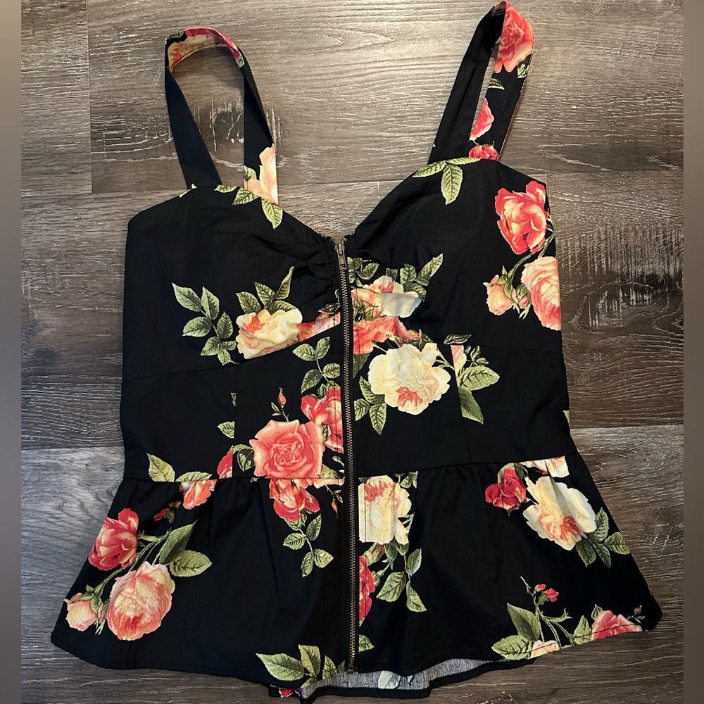 Liberty Love Black Floral Top XL